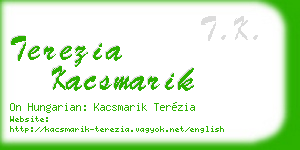 terezia kacsmarik business card